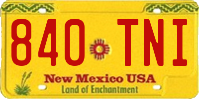 NM license plate 840TNI