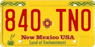 NM license plate 840TNO