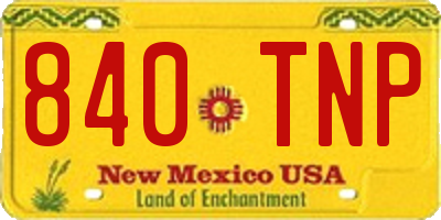 NM license plate 840TNP