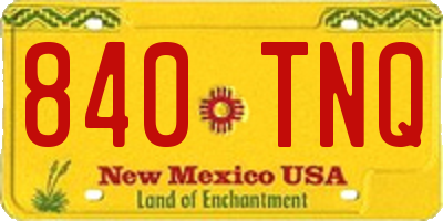 NM license plate 840TNQ