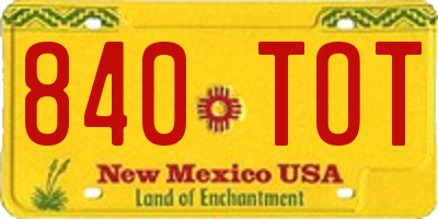 NM license plate 840TOT