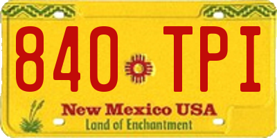 NM license plate 840TPI