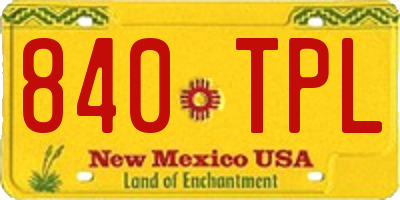 NM license plate 840TPL
