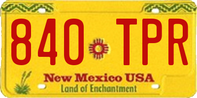 NM license plate 840TPR