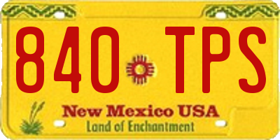 NM license plate 840TPS