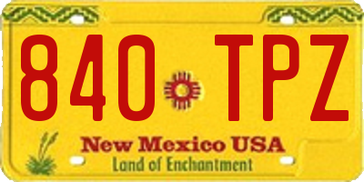 NM license plate 840TPZ
