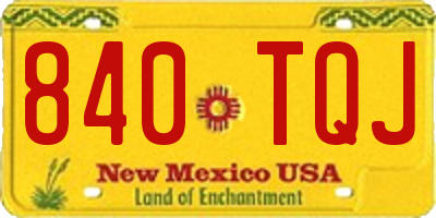 NM license plate 840TQJ