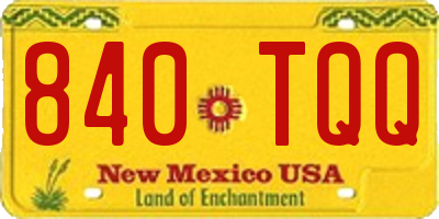 NM license plate 840TQQ