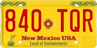 NM license plate 840TQR