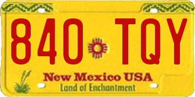 NM license plate 840TQY