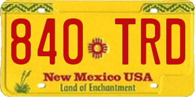 NM license plate 840TRD