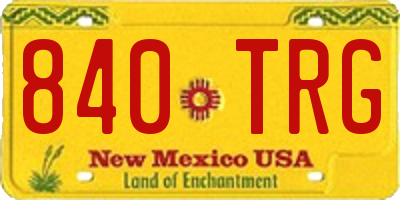 NM license plate 840TRG