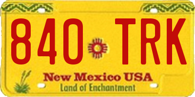NM license plate 840TRK