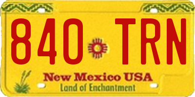 NM license plate 840TRN
