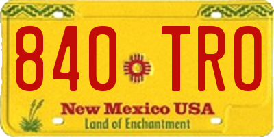 NM license plate 840TRO