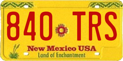 NM license plate 840TRS