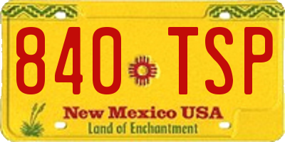 NM license plate 840TSP