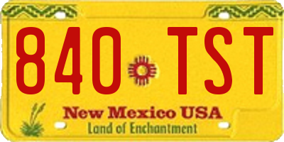 NM license plate 840TST