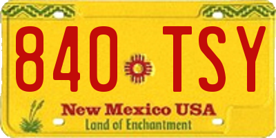 NM license plate 840TSY