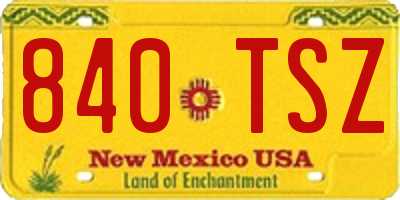 NM license plate 840TSZ