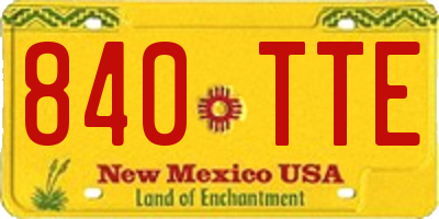 NM license plate 840TTE