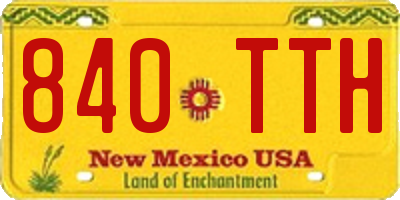 NM license plate 840TTH