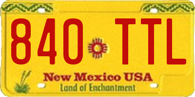 NM license plate 840TTL