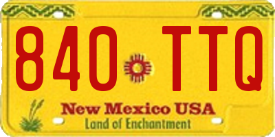NM license plate 840TTQ