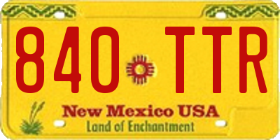 NM license plate 840TTR