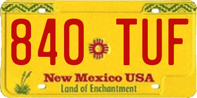 NM license plate 840TUF