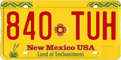 NM license plate 840TUH