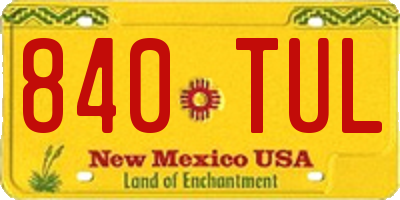 NM license plate 840TUL