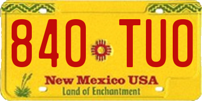 NM license plate 840TUO