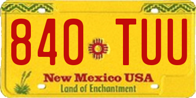 NM license plate 840TUU