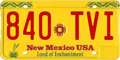 NM license plate 840TVI