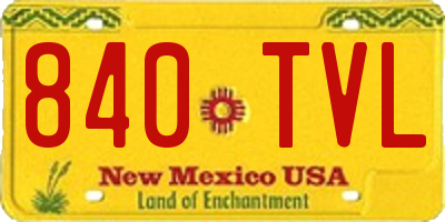 NM license plate 840TVL