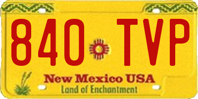 NM license plate 840TVP
