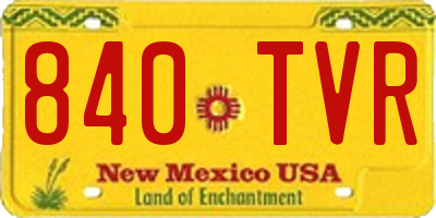 NM license plate 840TVR