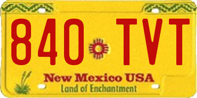 NM license plate 840TVT