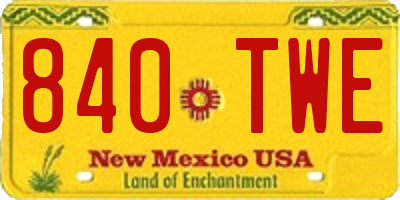 NM license plate 840TWE