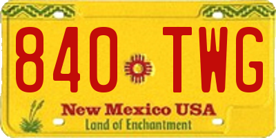 NM license plate 840TWG