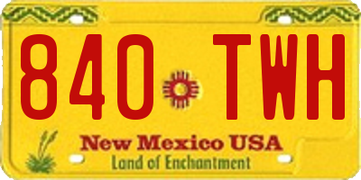 NM license plate 840TWH