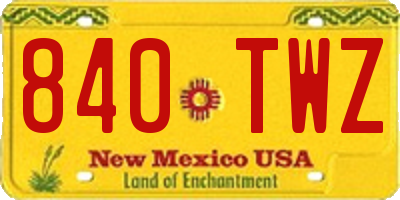 NM license plate 840TWZ