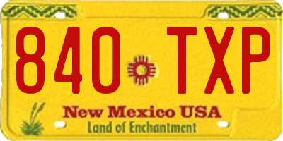 NM license plate 840TXP