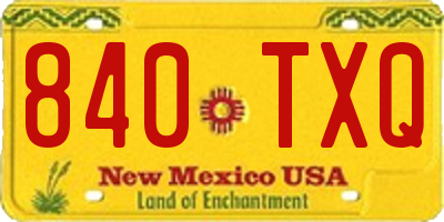 NM license plate 840TXQ