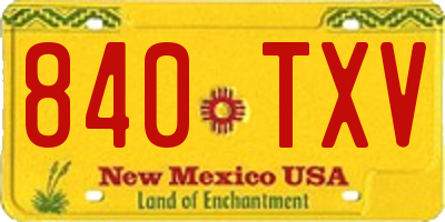 NM license plate 840TXV
