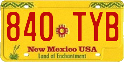 NM license plate 840TYB