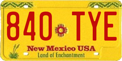 NM license plate 840TYE
