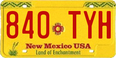 NM license plate 840TYH