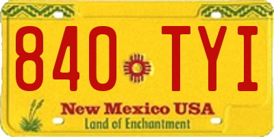 NM license plate 840TYI